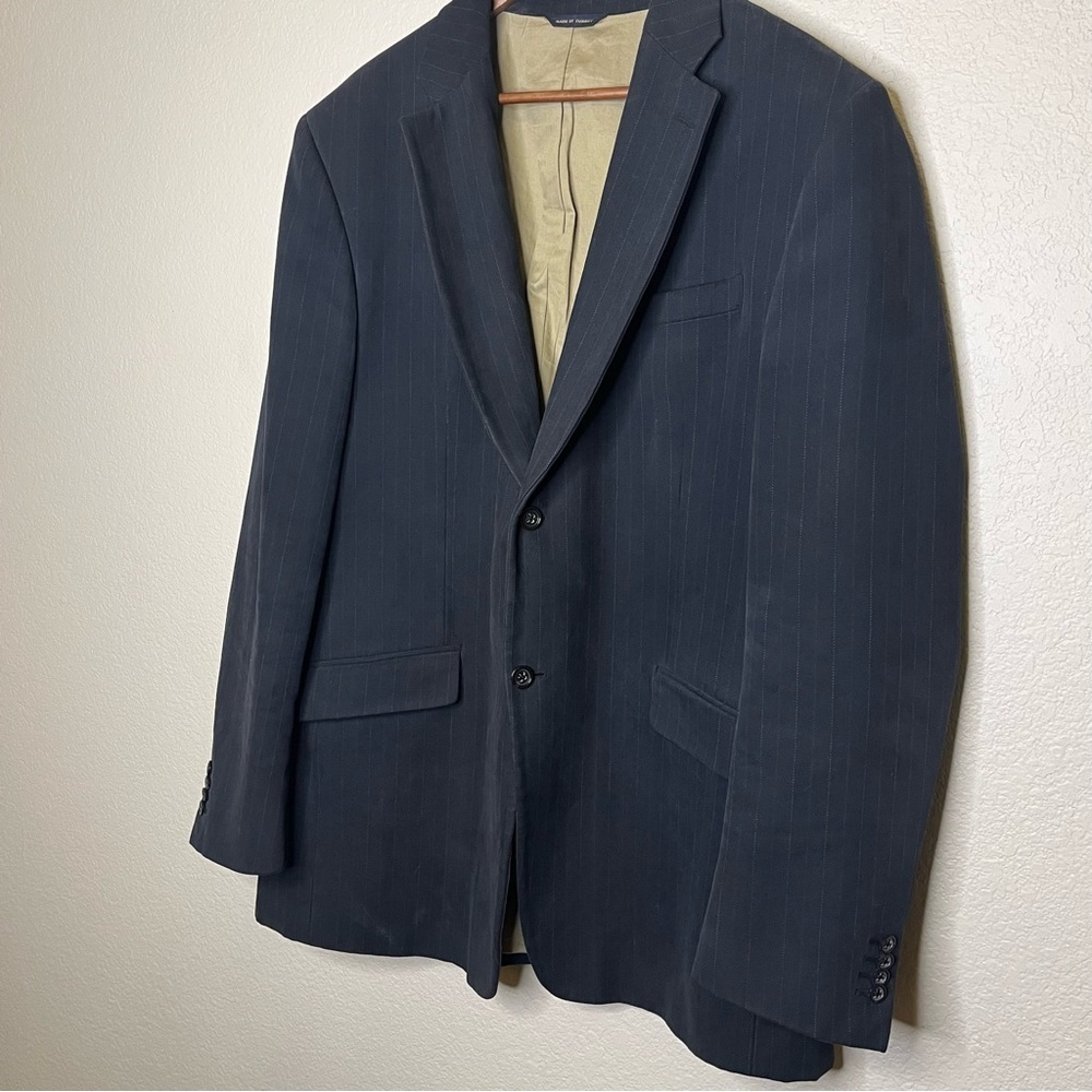 Banana Republic Classic Dark Navy Pinstripe Men's Blazer Size 48L RN 54023 - Picture 4 of 16
